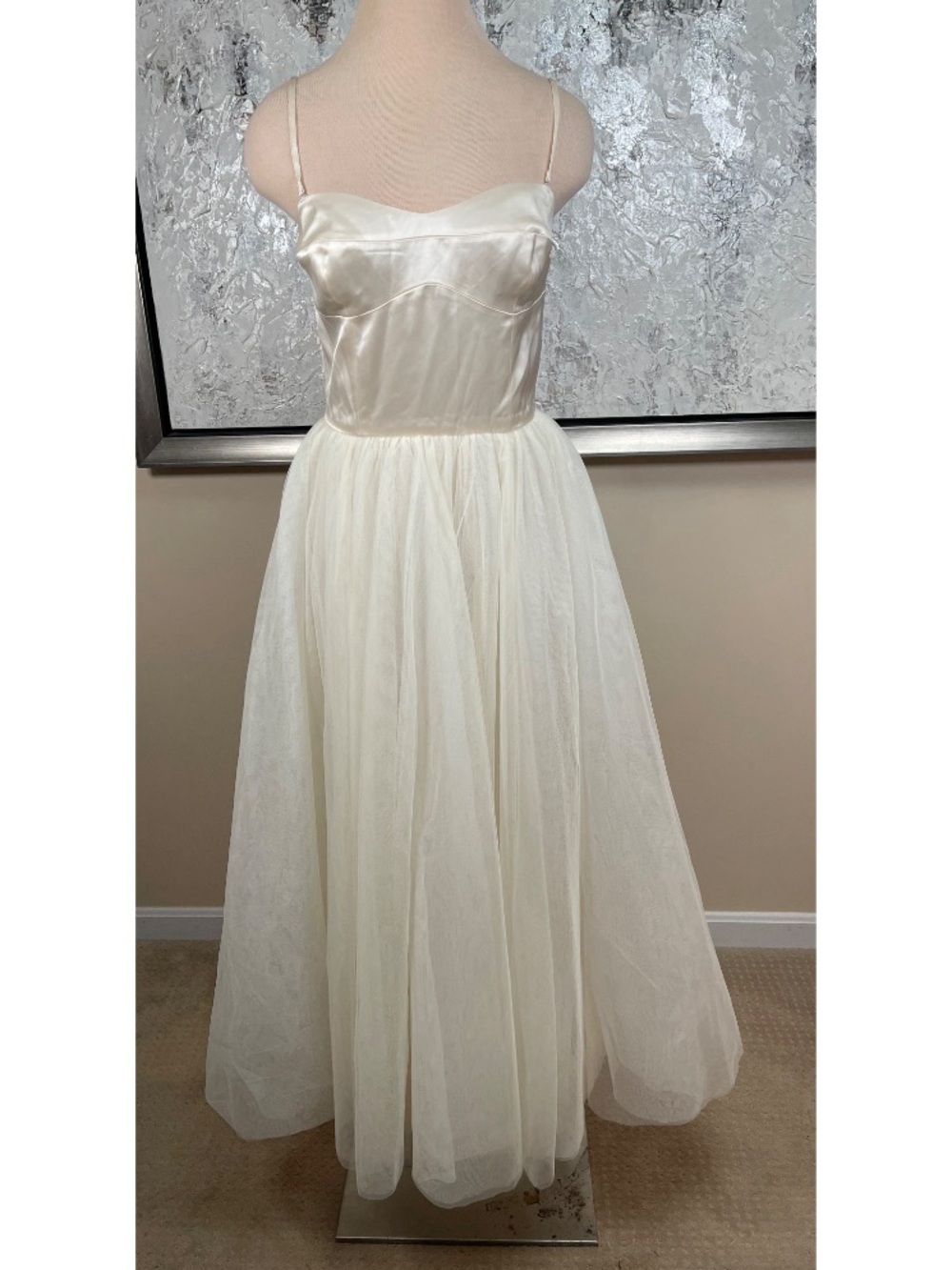 REFORMATION Alouette Sweetheart Neckline Tulle White Maxi Dress Size 6 - Picture 2 of 7